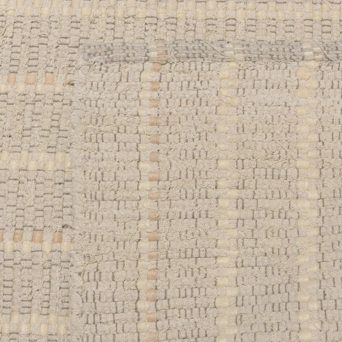 Tapis rectangulaire 160x230cm en coton recyclé couleur ivoire SACHA