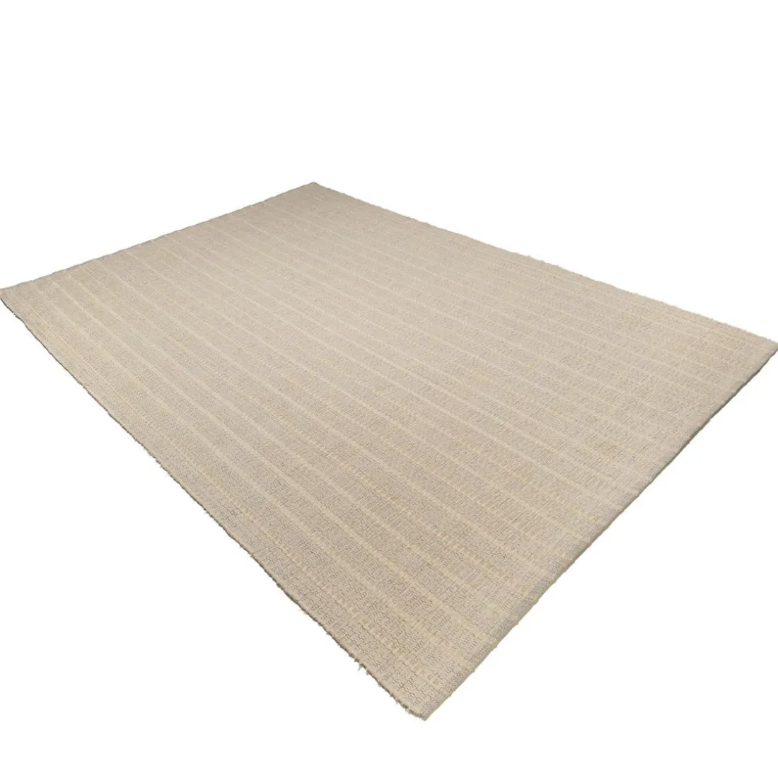 Tapis rectangulaire 200x290cm en coton recyclé couleur ivoire SACHA