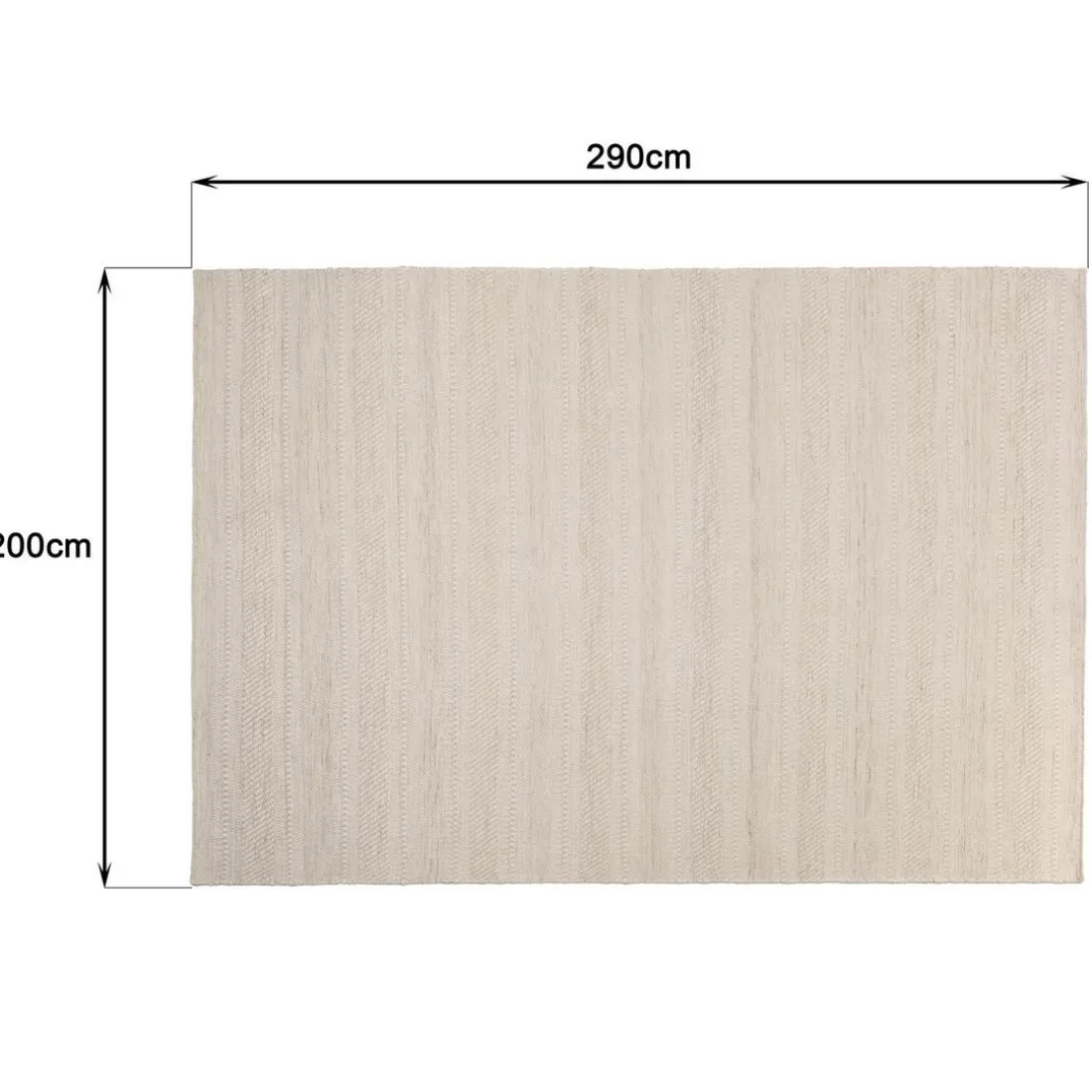 Tapis rectangulaire 200x290cm laine texturée nuances de beige SACHA