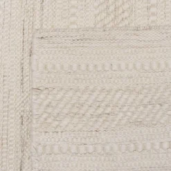 Tapis rectangulaire 200x290cm laine texturée nuances de beige SACHA