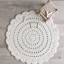 Tapis Rond ALMA Ecru