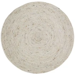 Tapis rond laine feutrée NEETHU avoine taille M