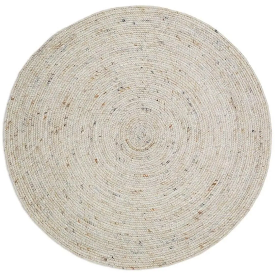 Tapis rond laine feutrée NEETHU avoine taille M