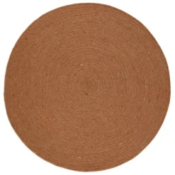 Tapis rond laine feutrée NEETHU marron taille S