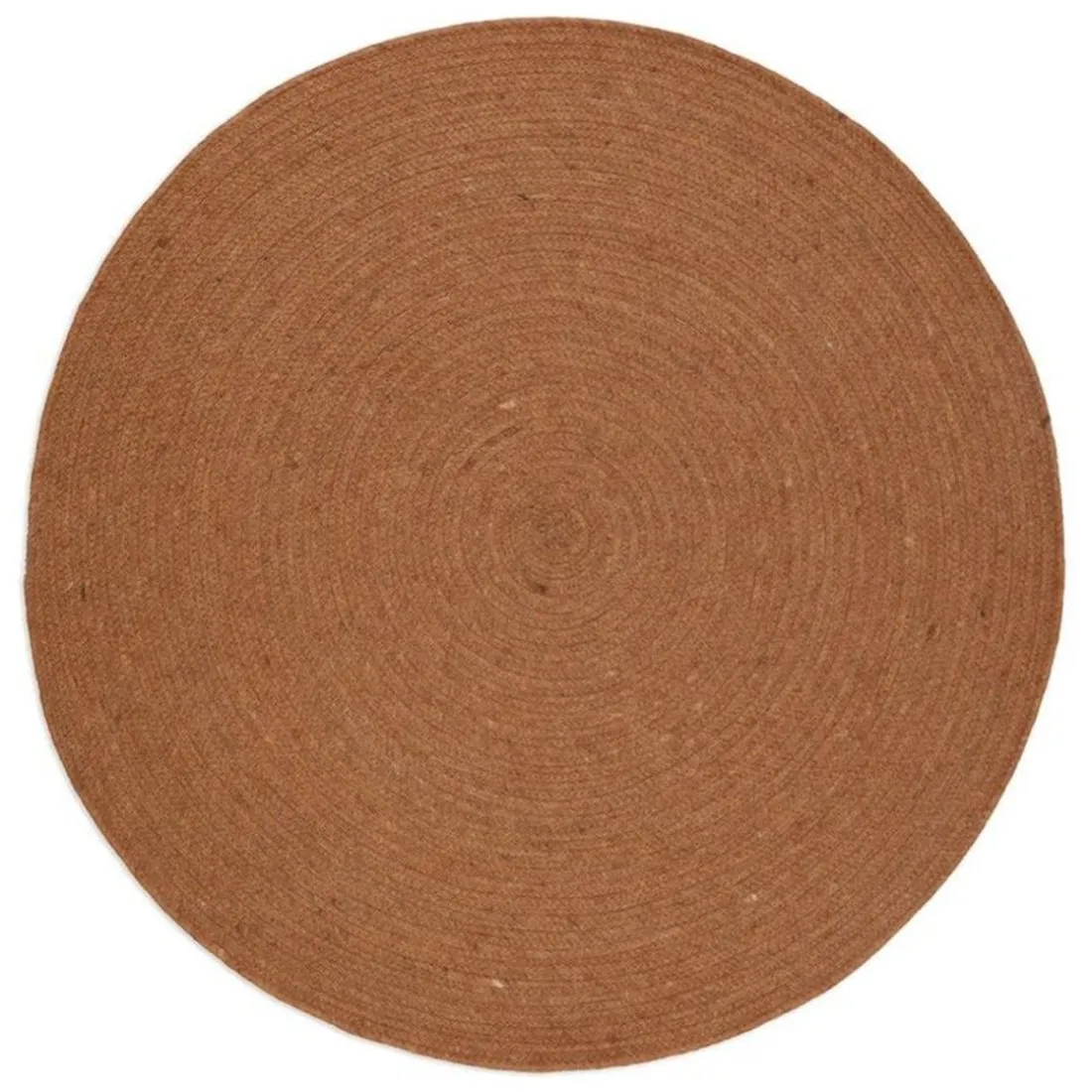 Tapis rond laine feutrée NEETHU marron taille S