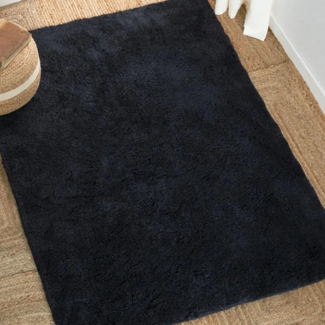 Tapis Tufté 120 x 170 cm coton Fusain Indies