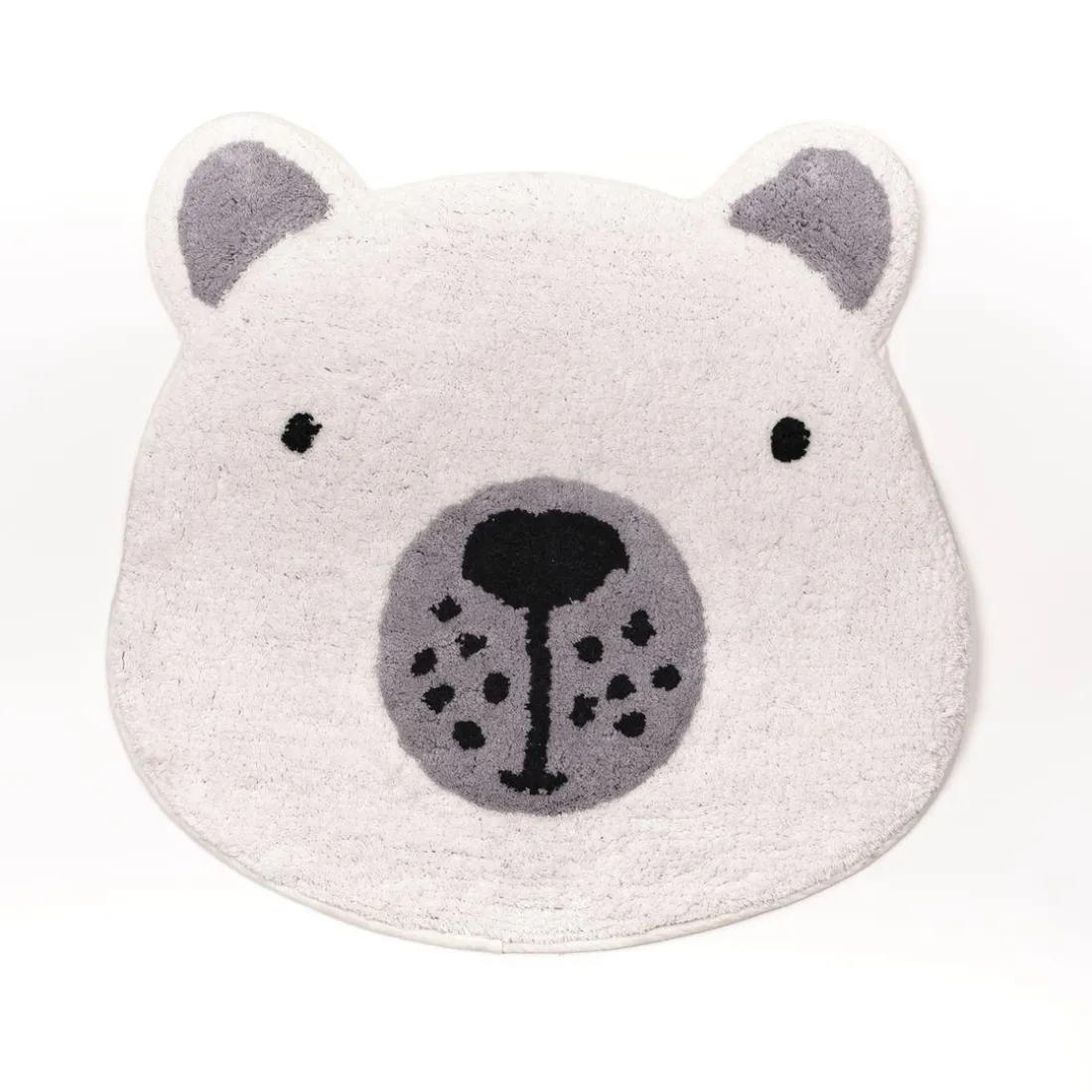 Tapis tufte OURS Blanc en coton