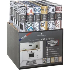 Tapis Vinyle Mosaïque bleu Boîte 50x75