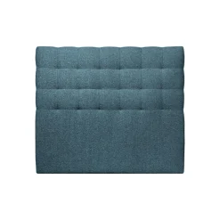 Tete de lit Capitonnee Bouclette Bleue rembourre