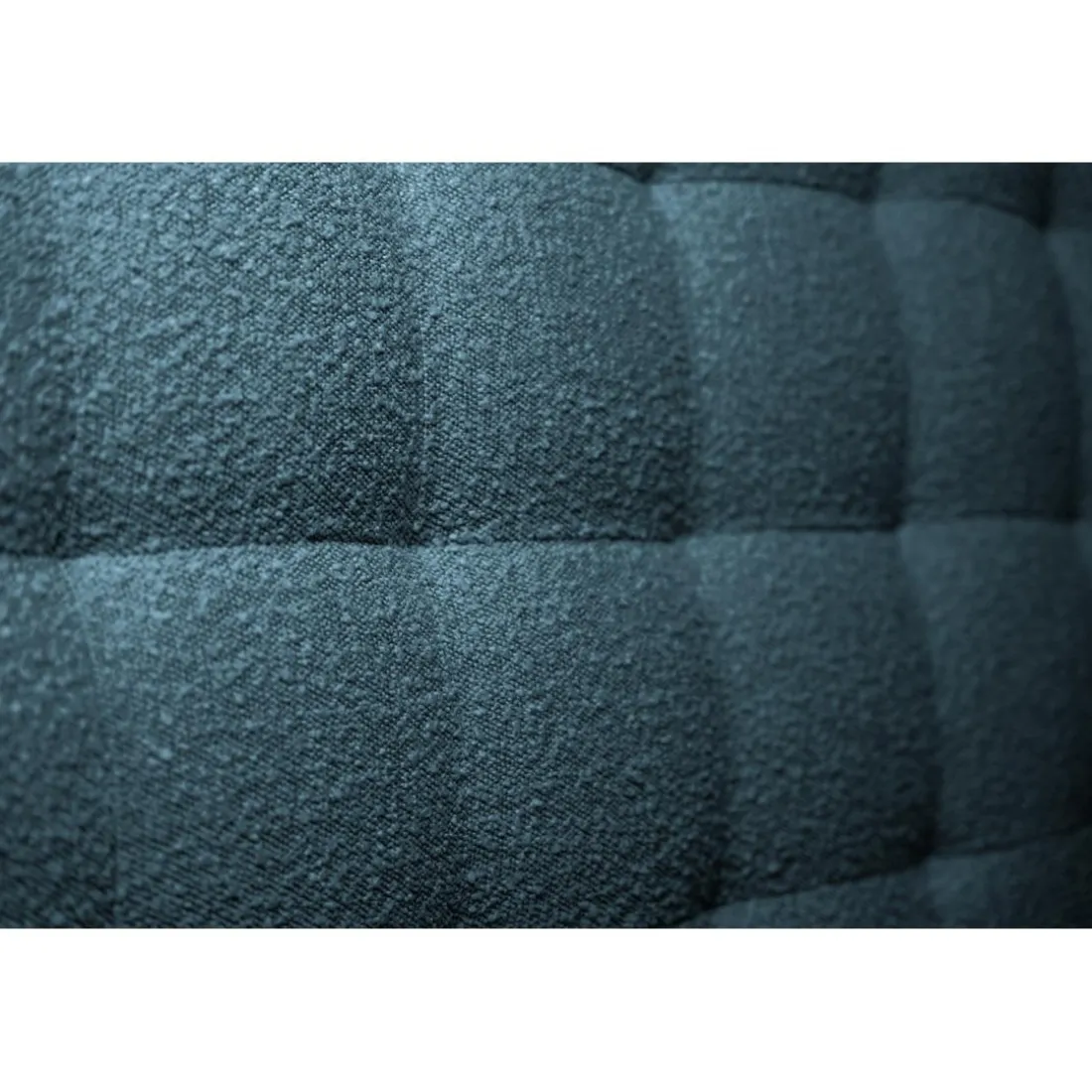 Tete de lit Capitonnee Bouclette Bleue rembourre