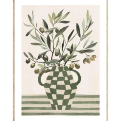 Toile imprimée encadrée Claudia vert