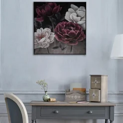 Toile Peinture avec Cadre Fleurs