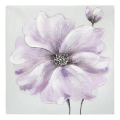 Toile Peinture Fleurs violet 48 x 48 cm