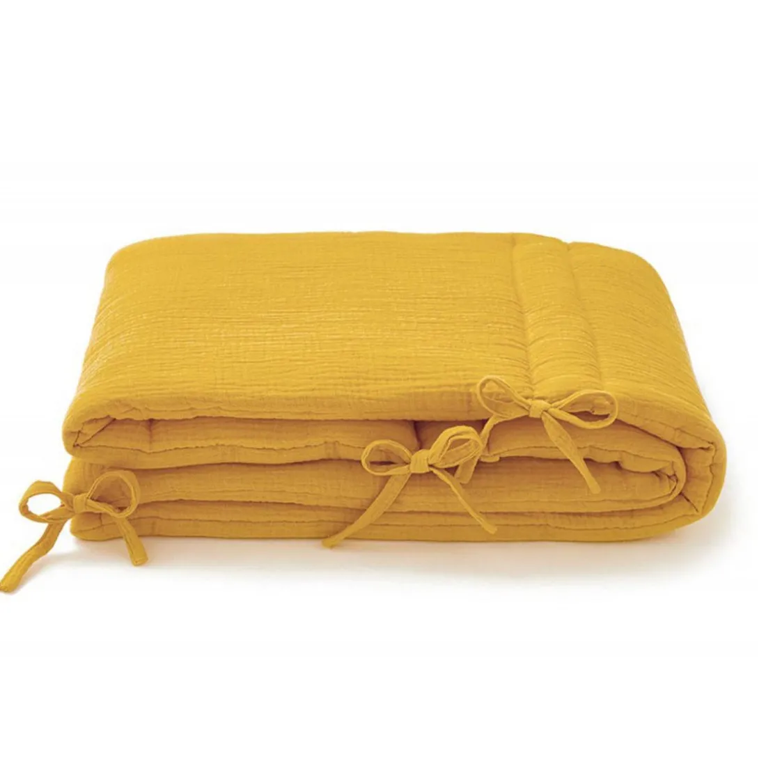 Tour de lit en gaze de coton MOUTARDE