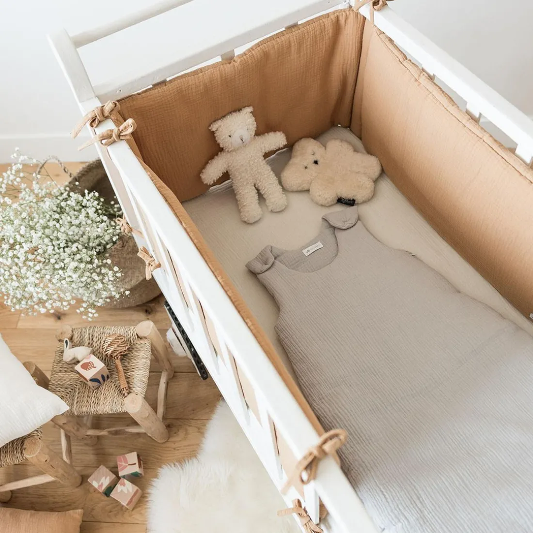 Tour de lit en gaze de coton CAMEL