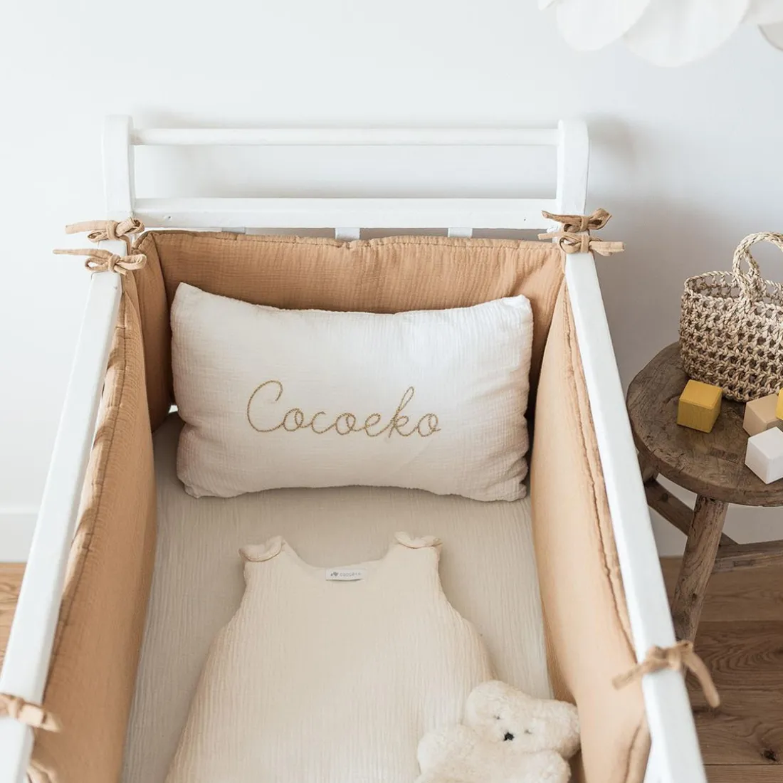 Tour de lit en gaze de coton CAMEL