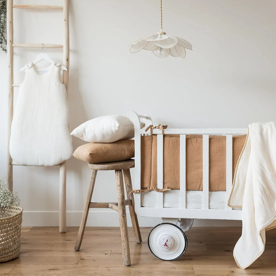 Tour de lit en gaze de coton CAMEL