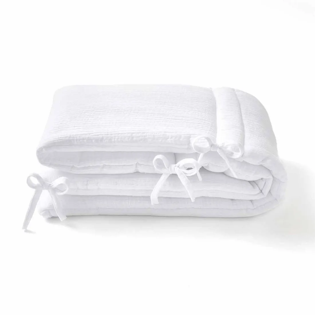 Tour de lit en gaze de coton BLANC