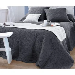 Tête de lit en boutis uni coton - Gris