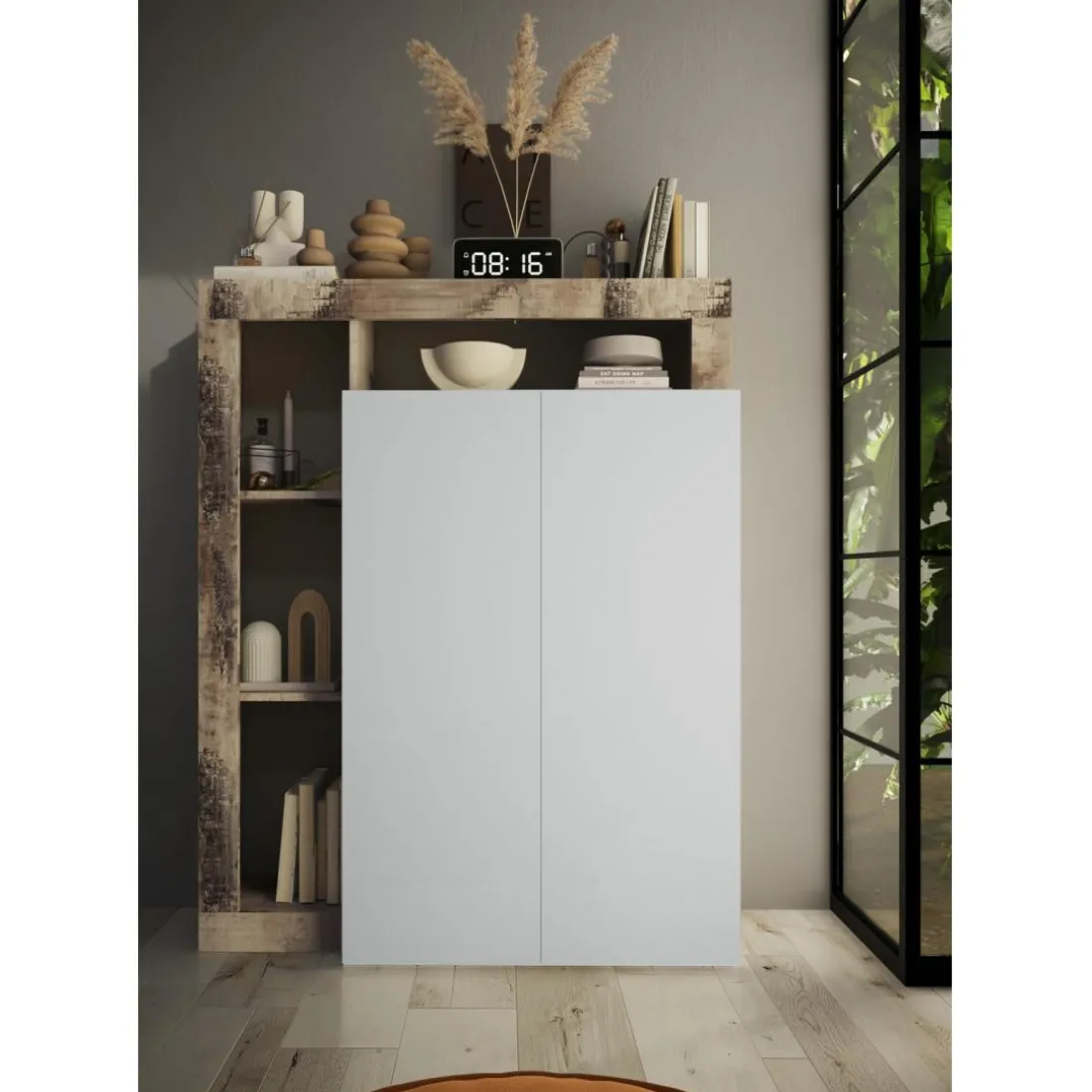 Unité de stockage 2 portes multifonctionnelle