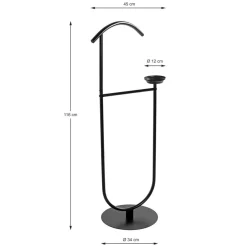 Valet acier laqué noir