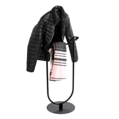 Valet acier laqué noir