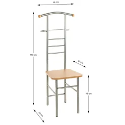 Valet de chambre avec assise en décor hêtre