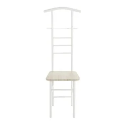 Valet de chambre blanc assise décor chène