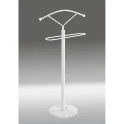 Valet de chambre métal laqué blanc et pied marbre