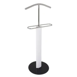 Valet de chambre tube en acier laqué plateau du pied verre trempé