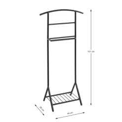 valet en métal design laqué noir