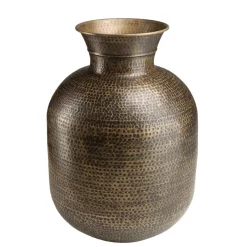 Vase alu couleur laiton noir antique effet martelé HONORE