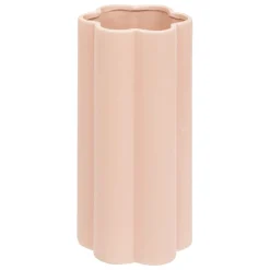 Vase céramique forme fleur H28cm rose clair