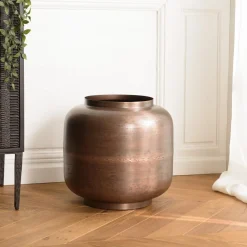 Vase largeur en Acier couleur Bronze cuivré JOHAN