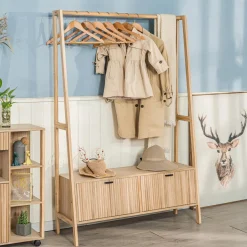 Vestiaire Entrée Bois Massif Porte Manteau