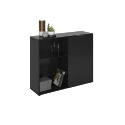 Vitrine 1 Porte 3 Compartiments DARK