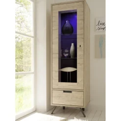 Vitrine 1 porte en verre avec 1 tiroir PALMA