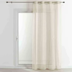 Voilage en Étamine Fantaisie 140x260 BELUGA - Écru