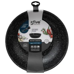 Wok aluminium pressé amovible 28 cm